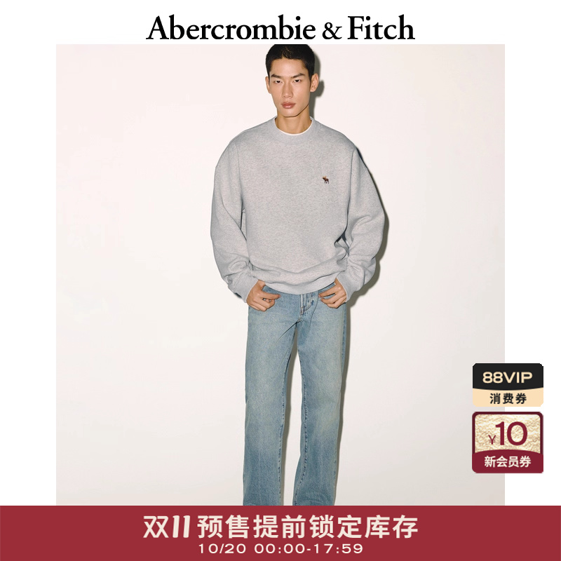 【双11预售】AF小麋鹿图案男装25秋冬新款抓绒圆领卫衣122-5535