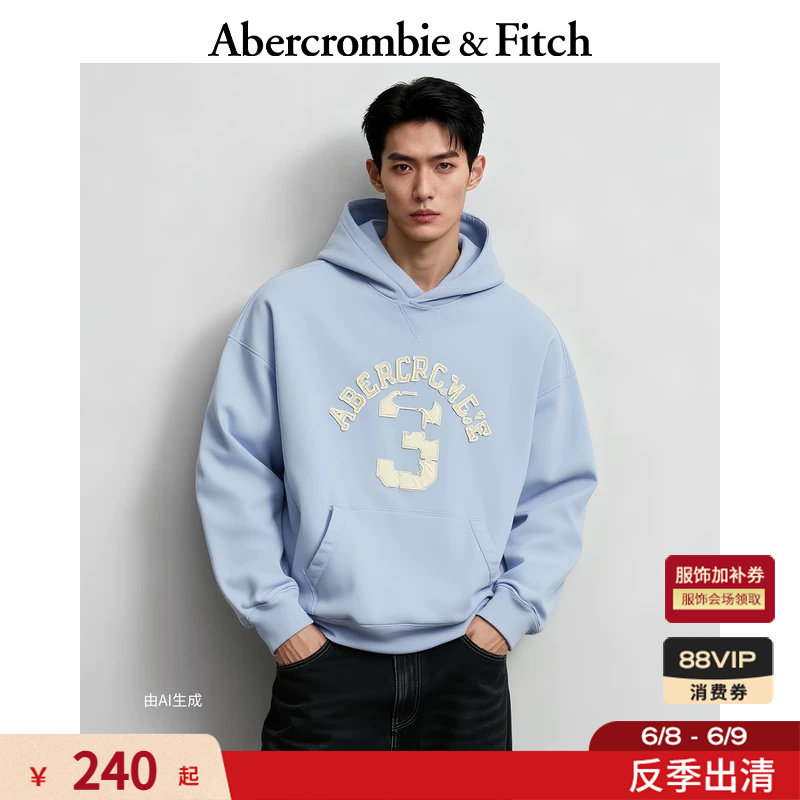 【经典复刻】AF美式复古LOGO重磅抓绒连帽卫衣26春男装122-6150