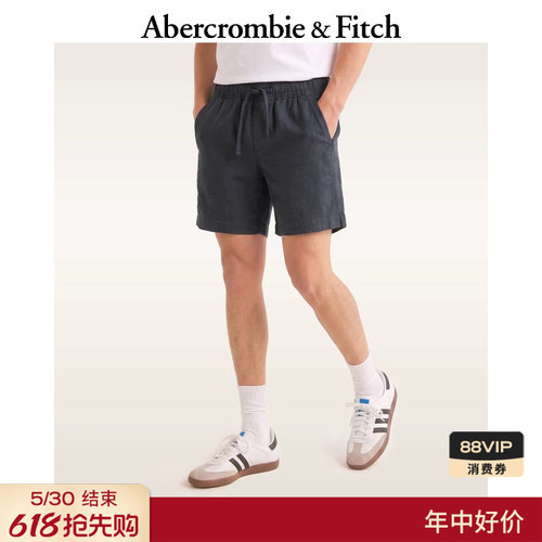 AF棉麻混纺五分裤短裤