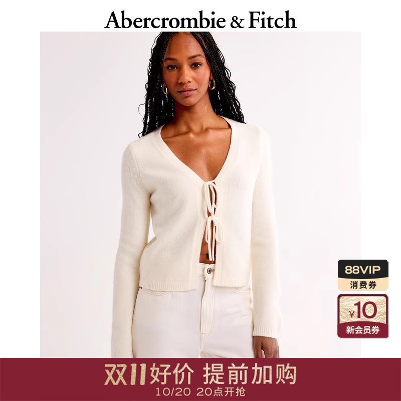 时尚辣妹潮流系绳开襟针织开衫