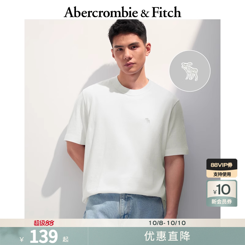 AF经典小麋鹿图案男装25夏季百搭宽松圆领短袖T恤上衣124-9235