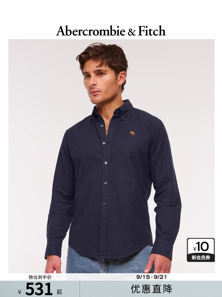 AF男装25秋季经典小麋鹿牛津通勤长袖衬衫KI125-5224