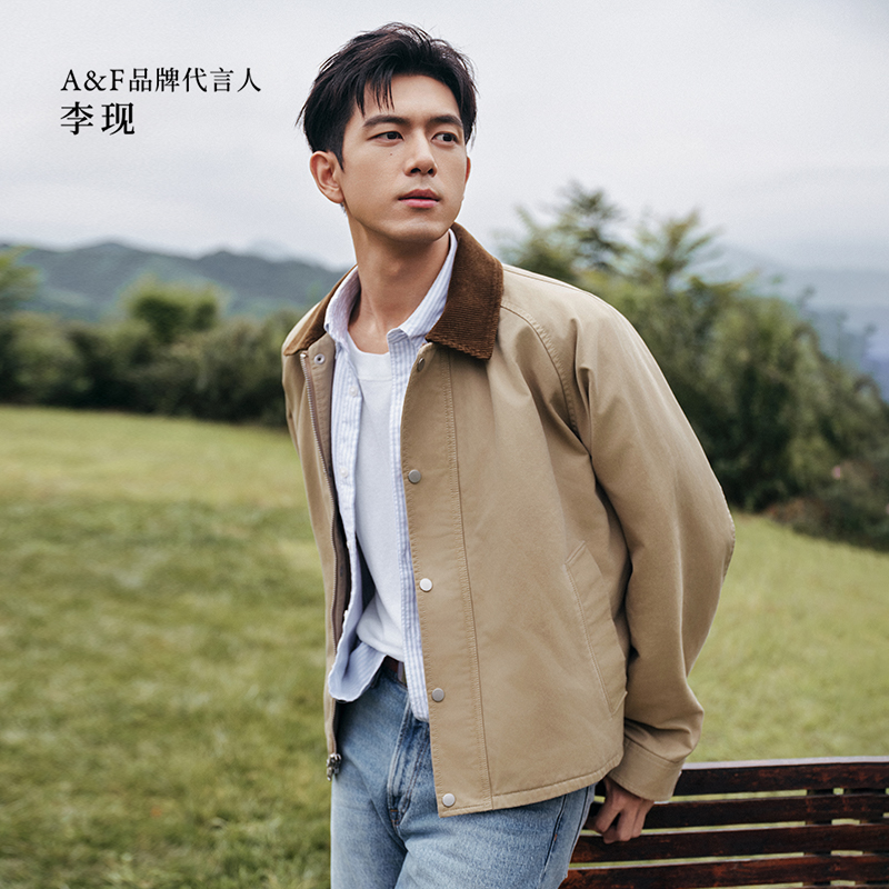 【李现同款】AF男装25秋冬新款廓形灯芯绒领夹克外套132-5097