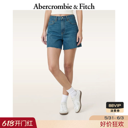 AF美式复古时尚百搭高腰毛边水洗牛仔短裤26春夏女装149-6142