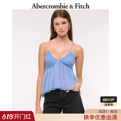 AF女装25夏季美式甜美ins风气质百搭雪纺吊带背心上衣140-5252