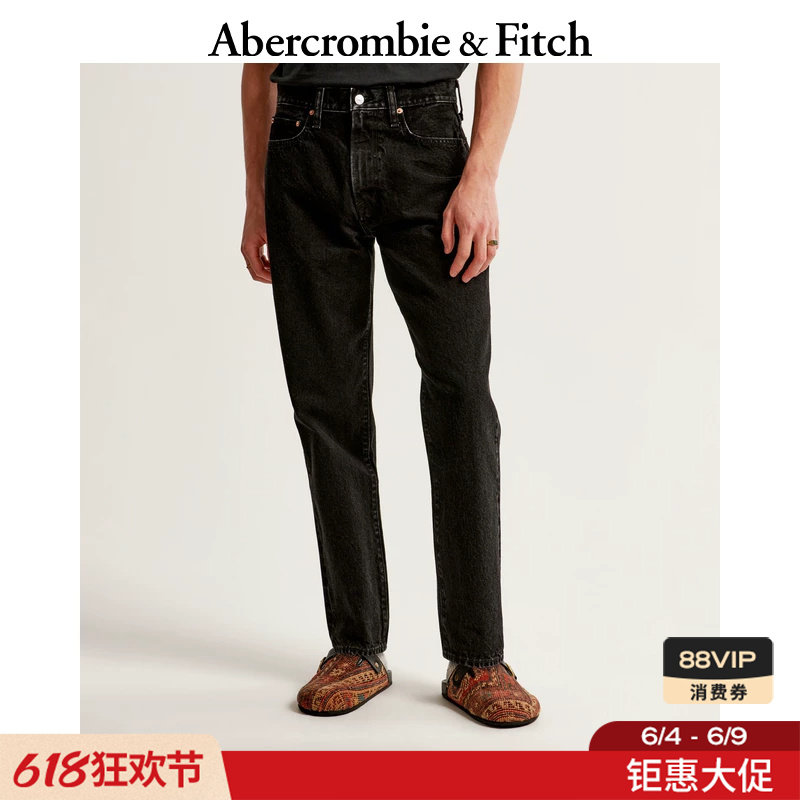 AF美式复古百搭做旧经典宽松黑色牛仔裤长裤25秋季男装131-4124