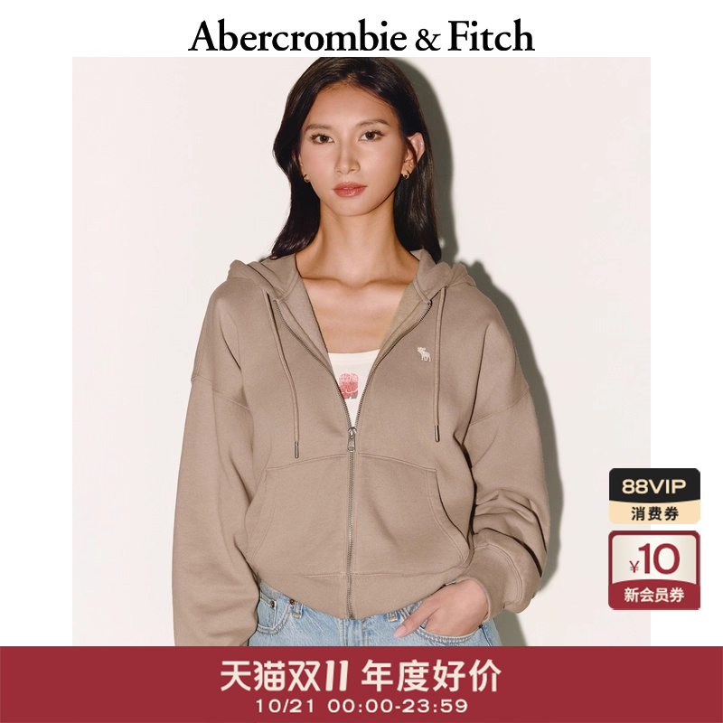 【爆款卫衣】AF经典小麋鹿图案女装25秋冬新款连帽外套152-5417