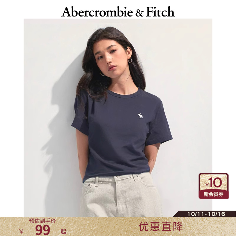 【百搭修身】AF经典小麋鹿图案女装25夏季圆领短袖T恤139-5759