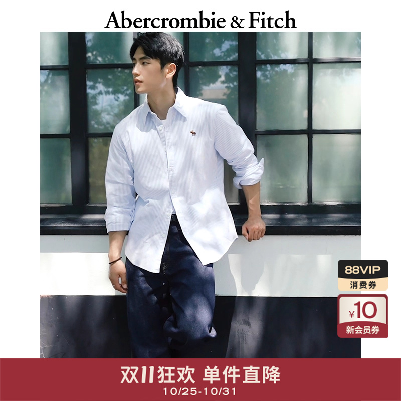 【李现同款】AF小麋鹿图案男装25秋冬新款牛津长袖衬衫125-5224