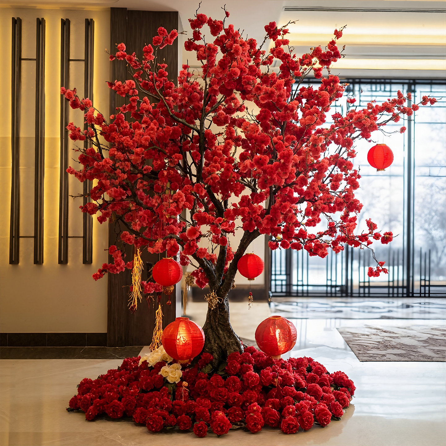 新年许愿树网红打卡红包树商场