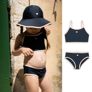 幼儿童女童泳衣 婴儿分体泳装 小宝宝比基尼游泳衣2024丹麦夏季 新款