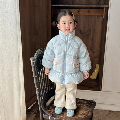 2025冬季新款女宝宝婴幼儿童女童卡通羽绒服白鸭绒加厚冬装外套