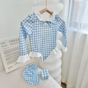 连体泳衣小宝宝泳装 泳衣儿童公主长袖 比基尼 女童分体式 2025夏新款