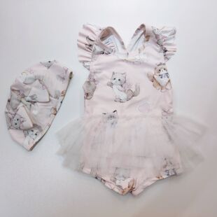 2025夏季 女童猫咪连体蓬蓬裙泳衣宝宝可爱泳衣儿童公主游泳衣 新款