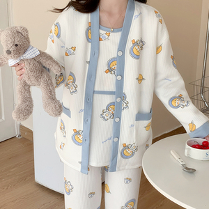 空气棉月子服冬季产后纯棉孕妇睡衣春秋冬款产妇哺乳家居服三件套