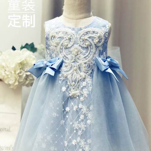 女宝礼服裙艾莎迪士尼风蓝色西式