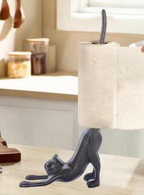 铸铁欧式猫纸巾架摆件家居饰品个性酒吧会所旅馆厨房用纸装饰手工