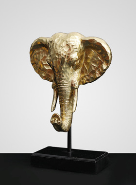 美式轻奢金色树脂大象蜡烛台东南亚餐厅装饰摆件婚庆气氛装饰品