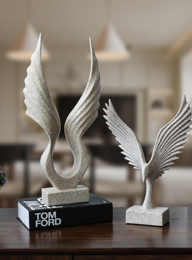 北欧轻奢大展宏图砂岩老鹰摆件家居客厅酒柜装饰品桌面树脂工艺品