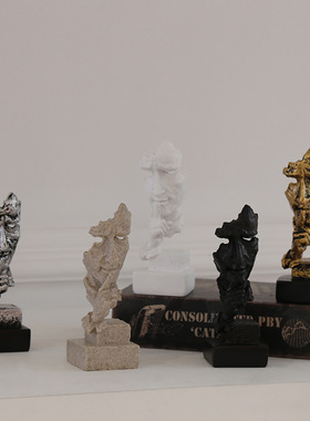 沉默是金摆件抽象人物现代简约艺术品创意家居客厅办公室装饰品