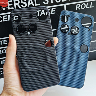 适用Nothing Phone3手机壳磁吸充电Phone3保护套全包防摔胶软壳男Nothing Phone3新款编织纹潮牌磁吸车载支架