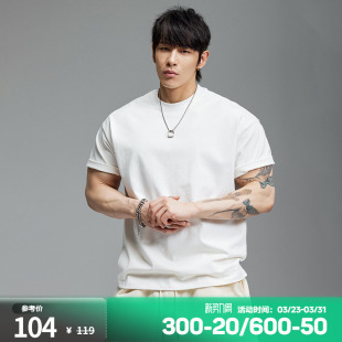 时尚 T恤男夏季 简约多色透气休闲训练健身上衣 260g纯色短袖 肌肉狗