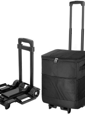 黑色保温保鲜购物小拉车可折叠多功能野营车家用便携静音买菜车