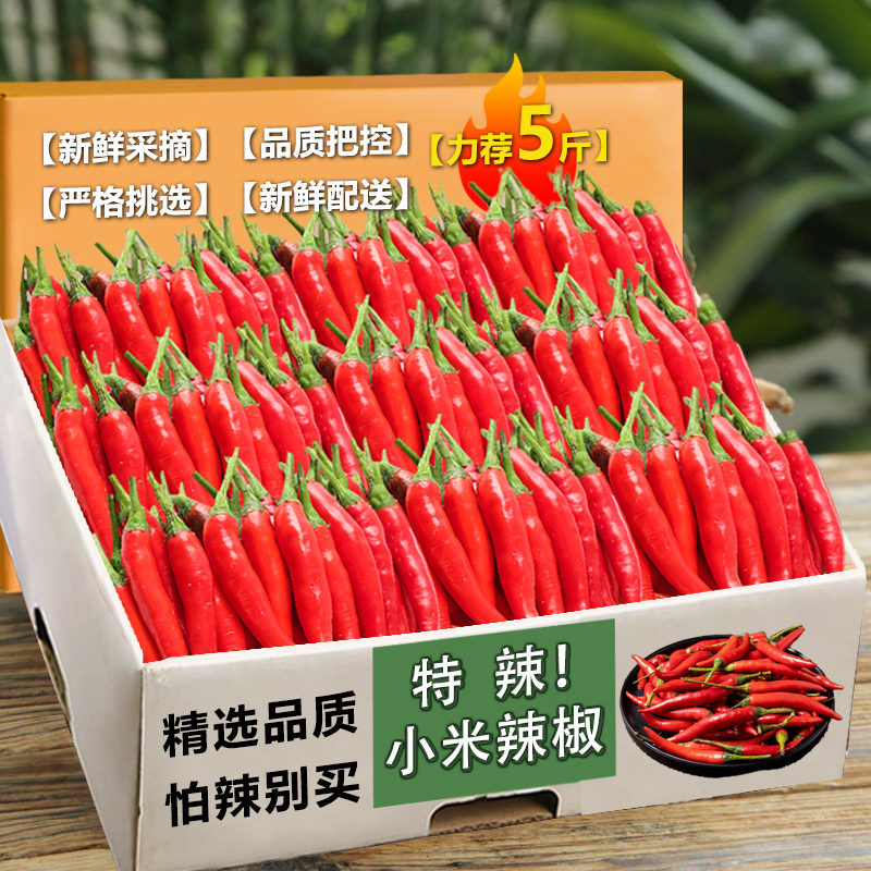 现摘小米辣椒新鲜小米椒朝天红超辣五七彩辣椒指天椒特辣蔬菜包邮