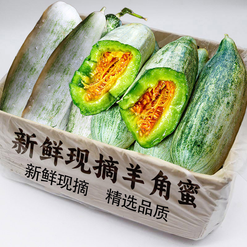 山东头茬羊角甜瓜新鲜应季水果甜瓜蜜瓜当季时令羊角脆整箱包邮