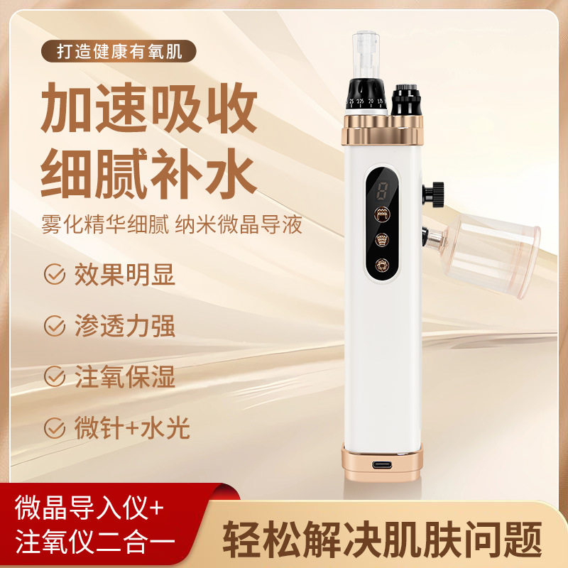 纳米微晶电动微针脸部仪器导入美容仪纳米微晶两用喷雾器水光仪器