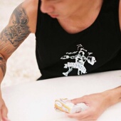 TOP健身印花图案无袖 MADNESS 背心男潮牌MDNS TANK NEVER GIVE