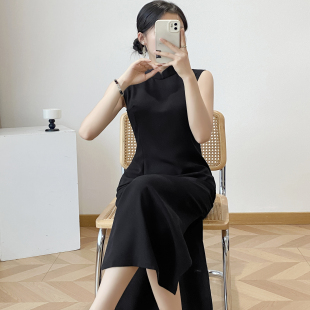黑色新中式 学生连衣裙显瘦 改良年轻旗袍少女复古显瘦日常可穿时尚