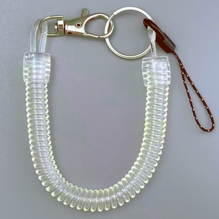 透明塑料弹簧绳钥匙链女款 手机链自动伸缩弹力绳钥匙扣学生防丢绳