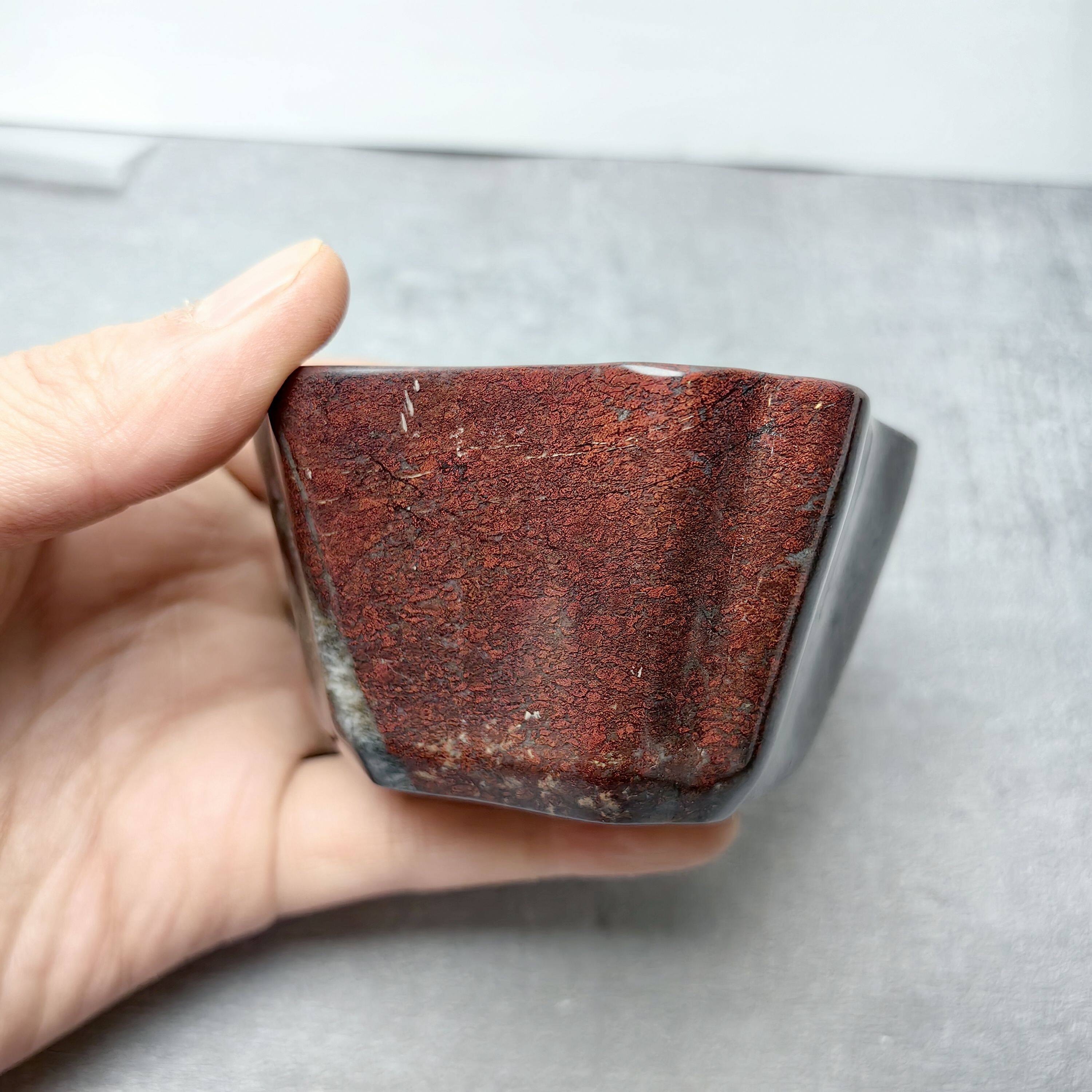 新疆红伊丁自然原石四方杯75毫升功夫茶具八方聚财杯主人杯0276