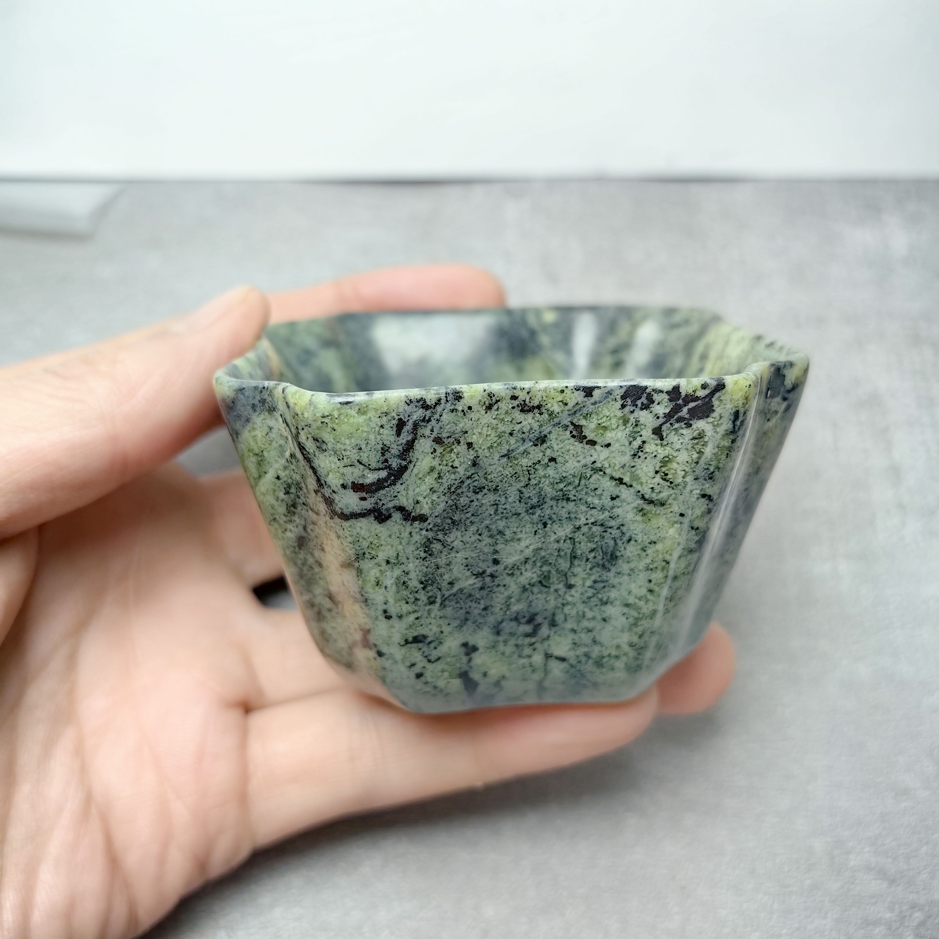 西藏药王石自然原石四方杯75毫升功夫茶具八方聚财杯主人杯0278