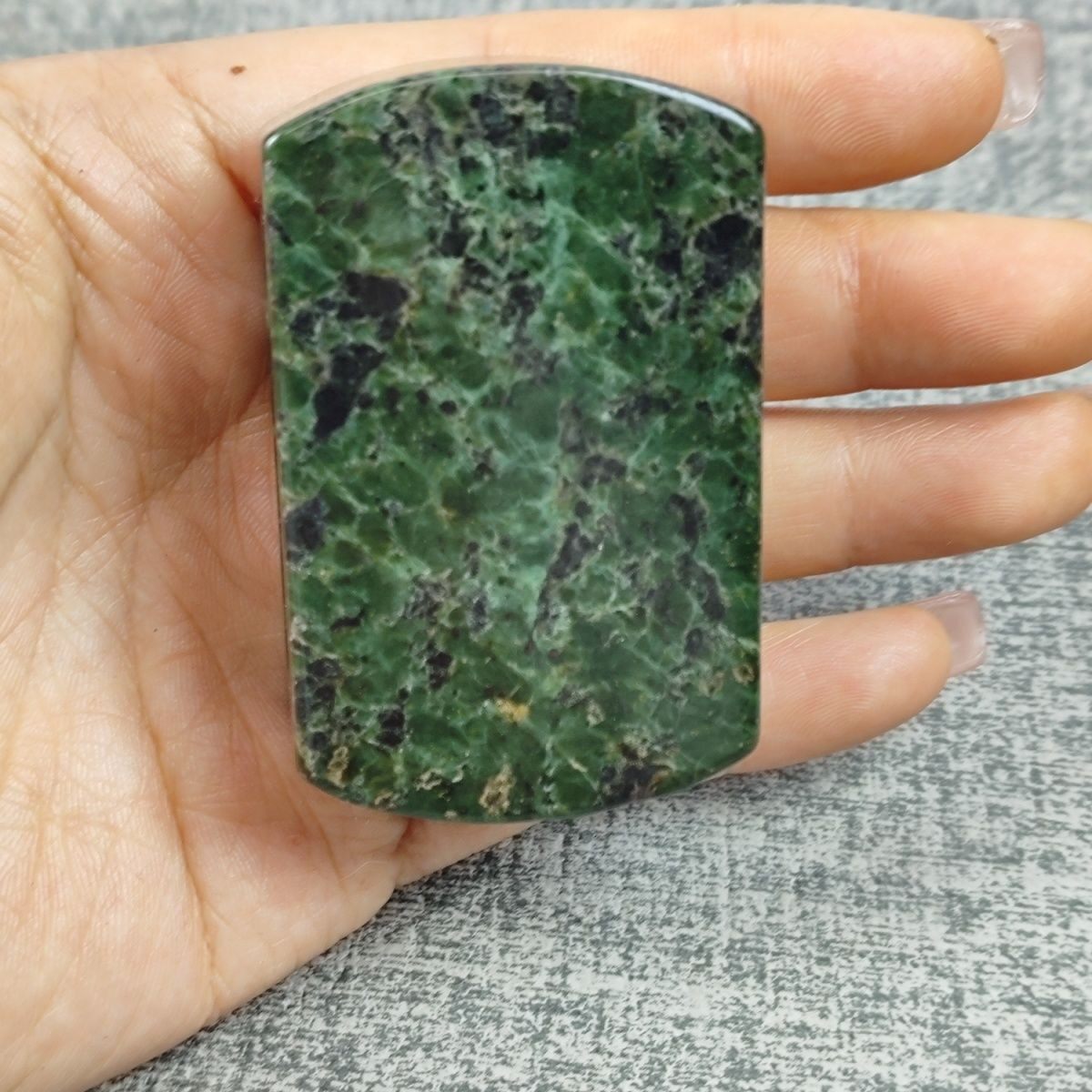 精品一图一物苏工手艺西藏药王石自然子料打造瓷兰花色皮带扣9731