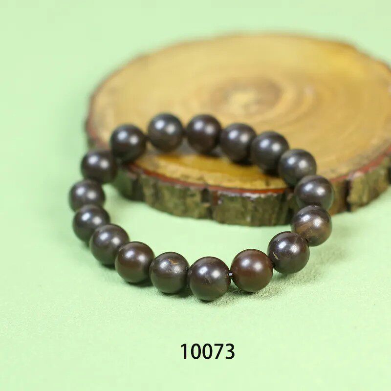 五彩湾硅化铁能量石圆珠手串高震动频率微瑕疵养心石护心石10073#