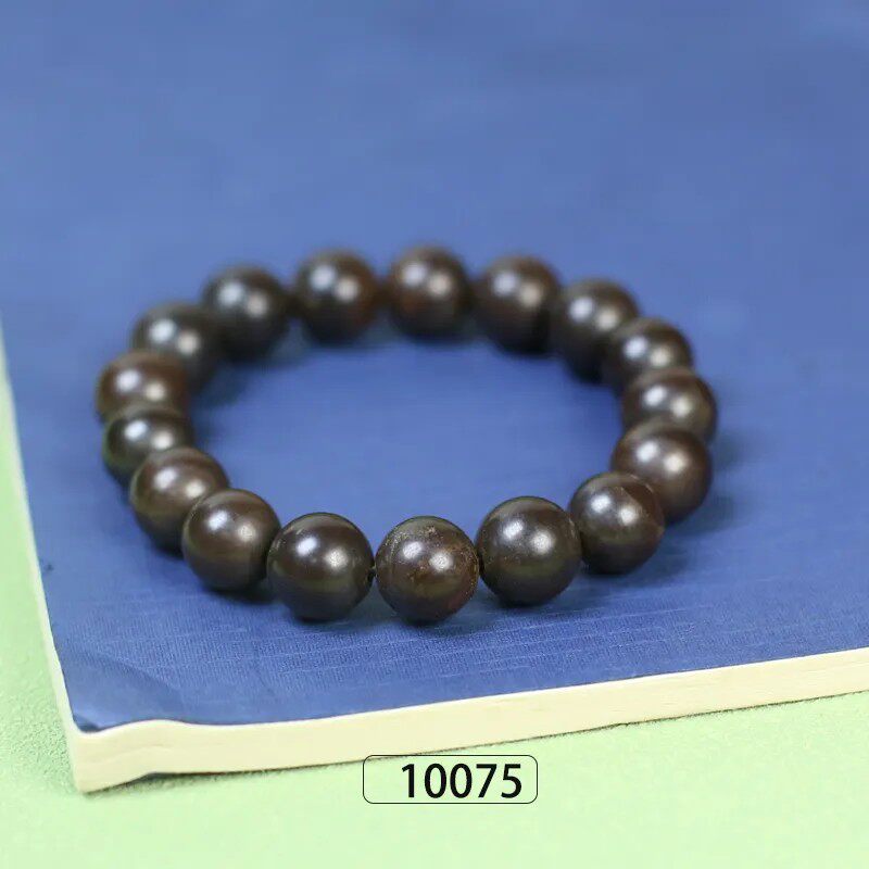 五彩湾硅化铁圆珠能量石手串款养心护心石高震动频率微瑕疵10075#