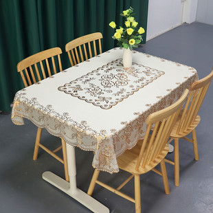 长方形餐桌茶几台布防水防烫大盖布 防滑烫金印花PVC防油免洗桌布