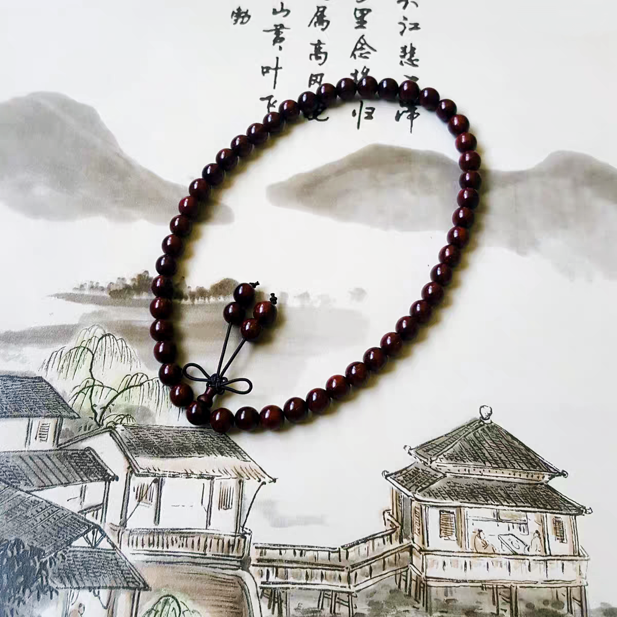 小叶紫檀49颗佛珠手串