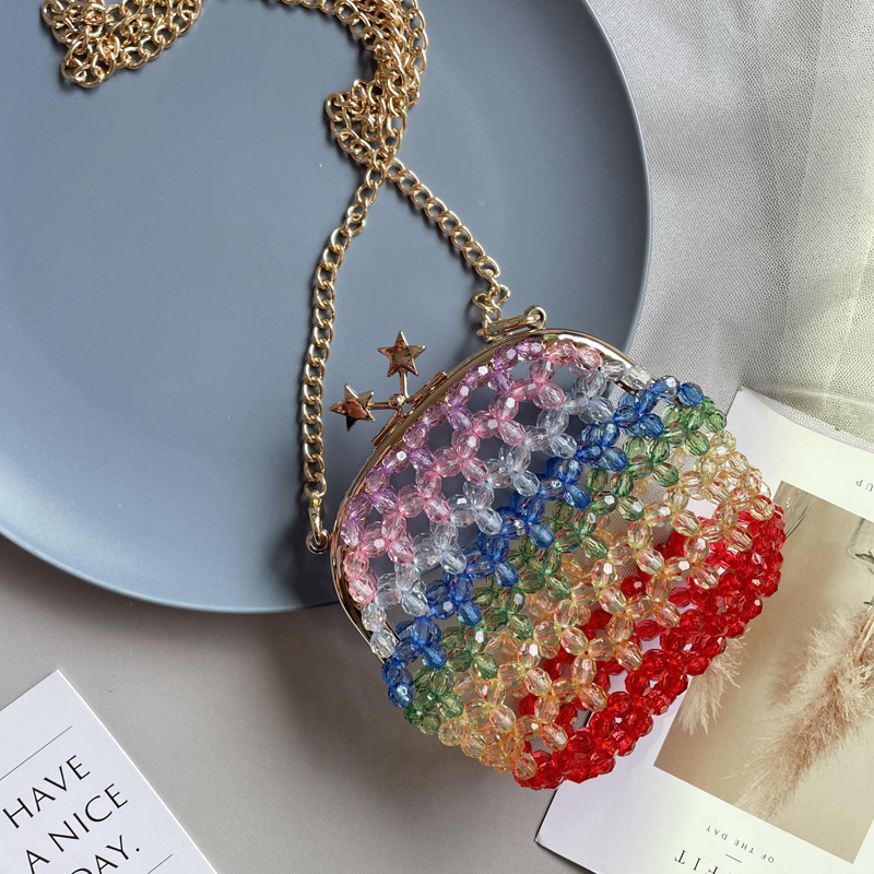 串珠包迷你口金手工编织包包成品