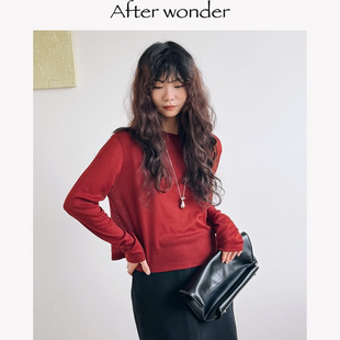 Afterwonder两色圆领天丝棉万能长袖打底 高级感色彩内搭显瘦气质