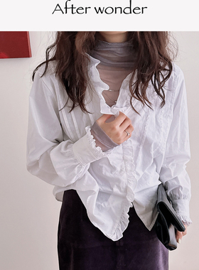 Afterwonder立体木耳边花边衬衫 古典主义 万能搭配衬衫