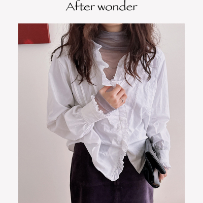 Afterwonder立体木耳边花边衬衫 古典主义 万能搭配衬衫