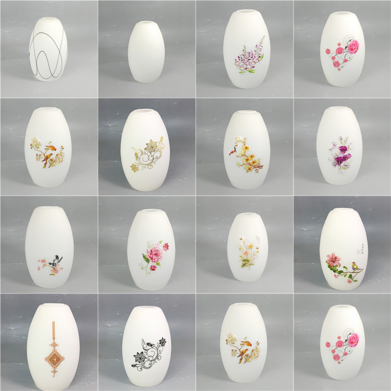 餐厅简约现代田园餐桌饭厅美式乡村个性吧台餐吊奶白玻璃灯罩外壳