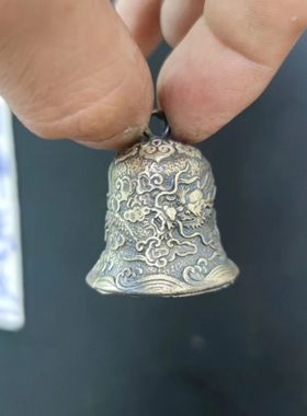 黄铜铃腾龙云纹铃铛铜铃汽车饰品钥匙扣中式古典龙钟迷你礼物吉祥