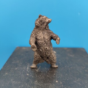 黄铜做旧 棕熊 大黑熊 东北黑瞎子 仿真动物手办模型玩具车载摆件