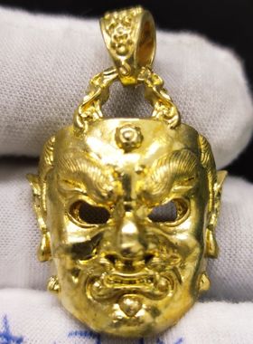 尊享版金刚力士面具  温陈华联名款  复古国潮男纯铜项链吊坠饰品