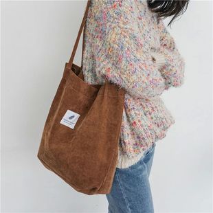 Eco Corduroy Handbag Bag Cloth Shopping Tote Women Female