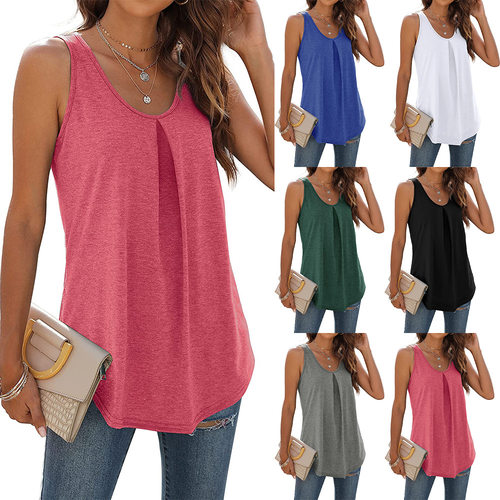 2026 Solid lor Discounted Round Neck Tuxedo Vest T-shirt For